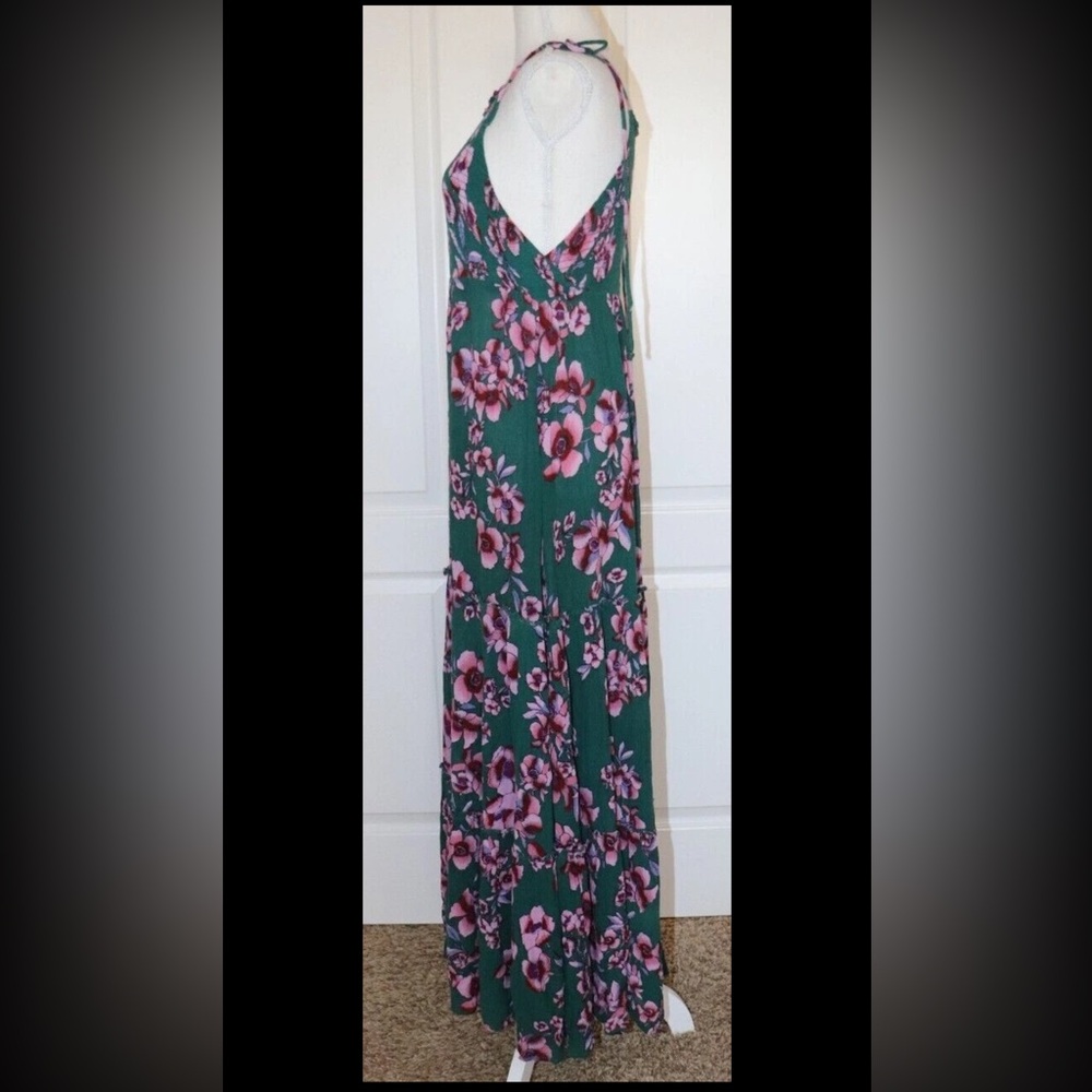 Intimately Free People Garden Smocked Maxi Dress Floral Green Size Medium - Picture 3 of 4